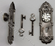 ドアノブ　（スズメッキ、Opryland、Key set) (2個入り）