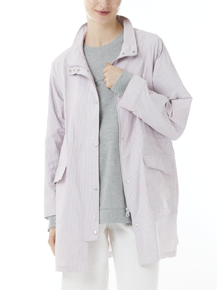 形状記憶ストライプロングジャケット