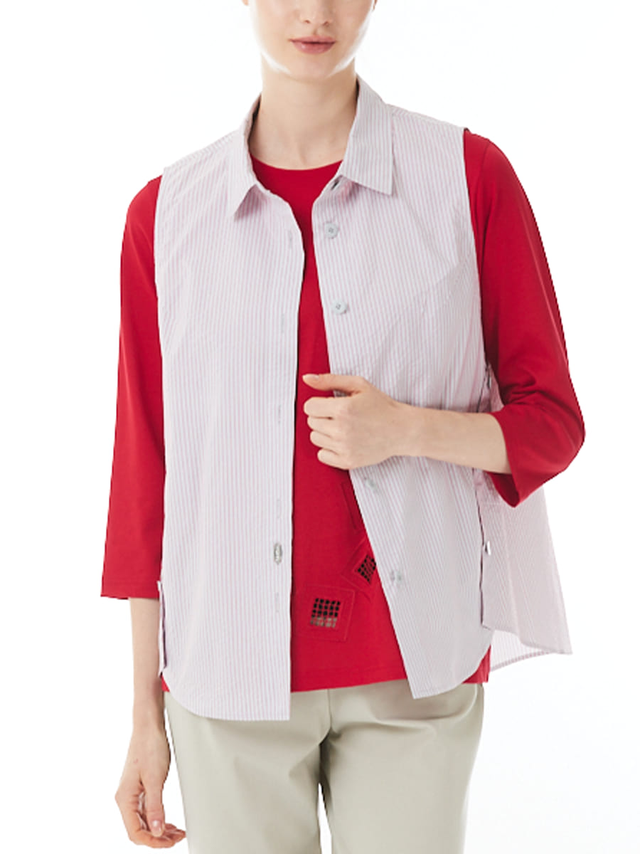 形状記憶ストライプベスト