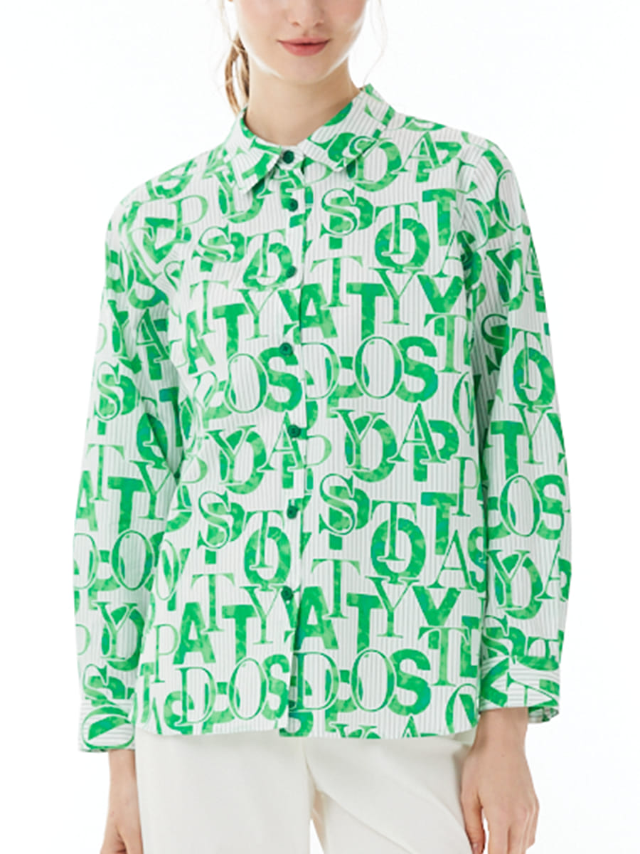 ロゴストライプシャツ