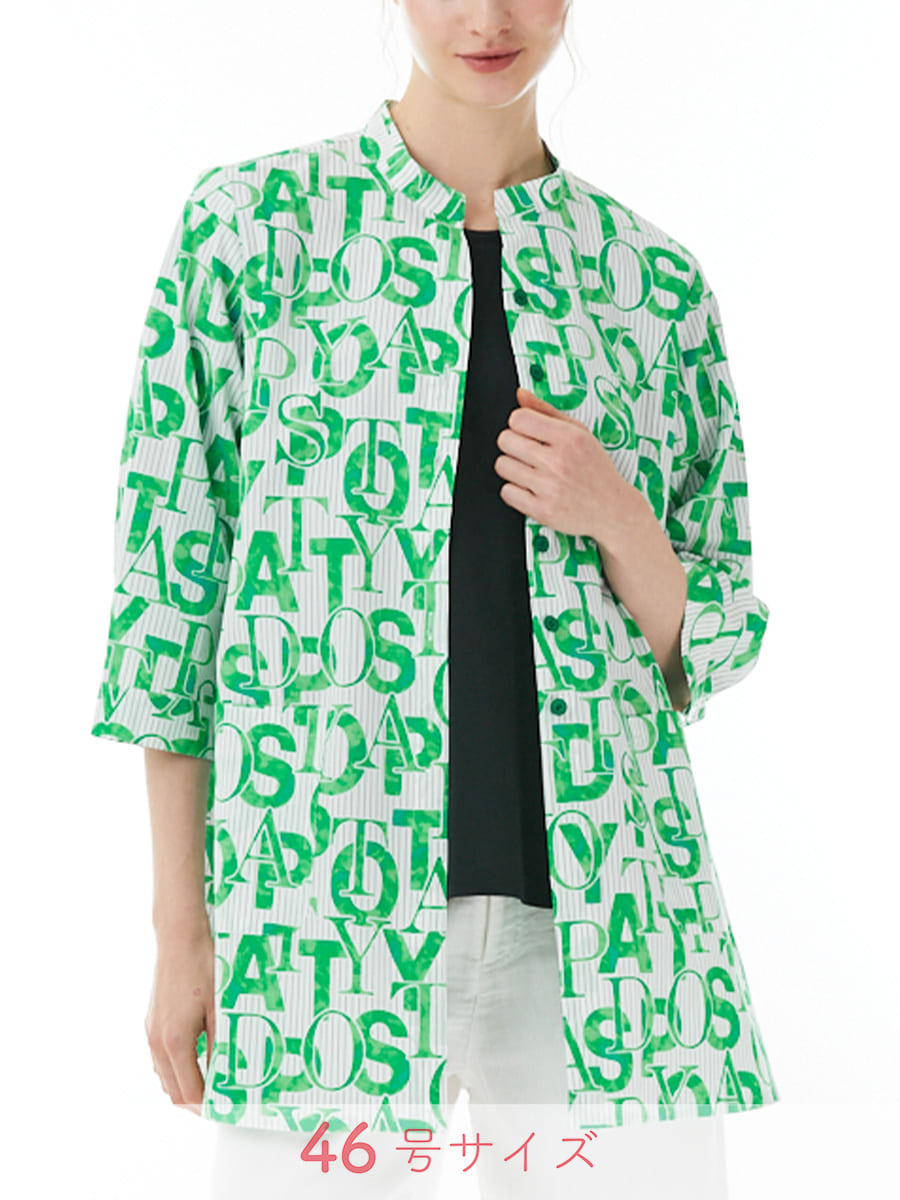 ロゴストライプロングブラウス