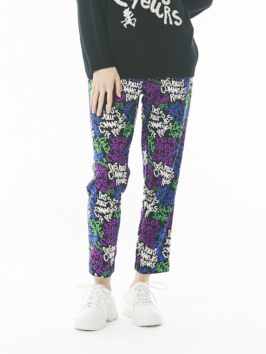 スポーティーロゴ　ストレッチパンツ