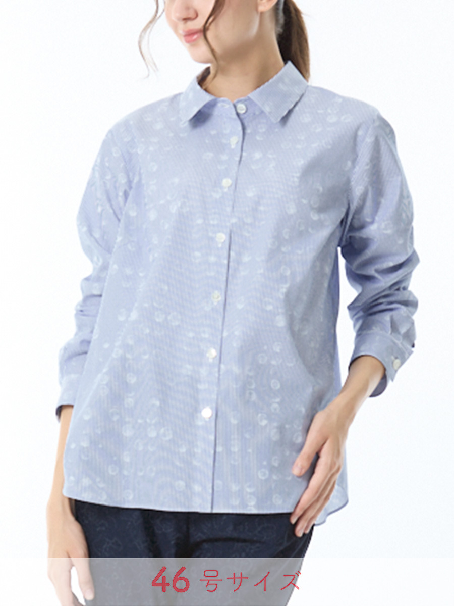 バブルストライプ　ブラウス