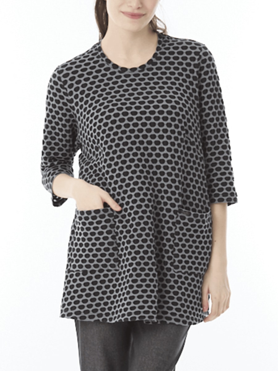 ポコポコストレッチ　チュニックカットソー