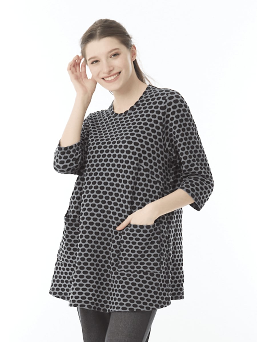 ポコポコストレッチ　チュニックカットソー