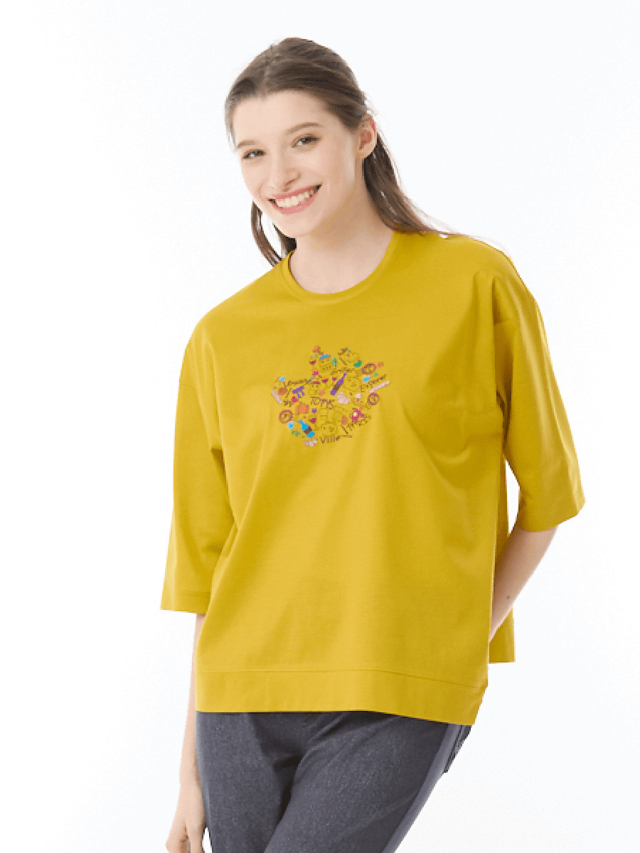 美光沢　半袖カットソー