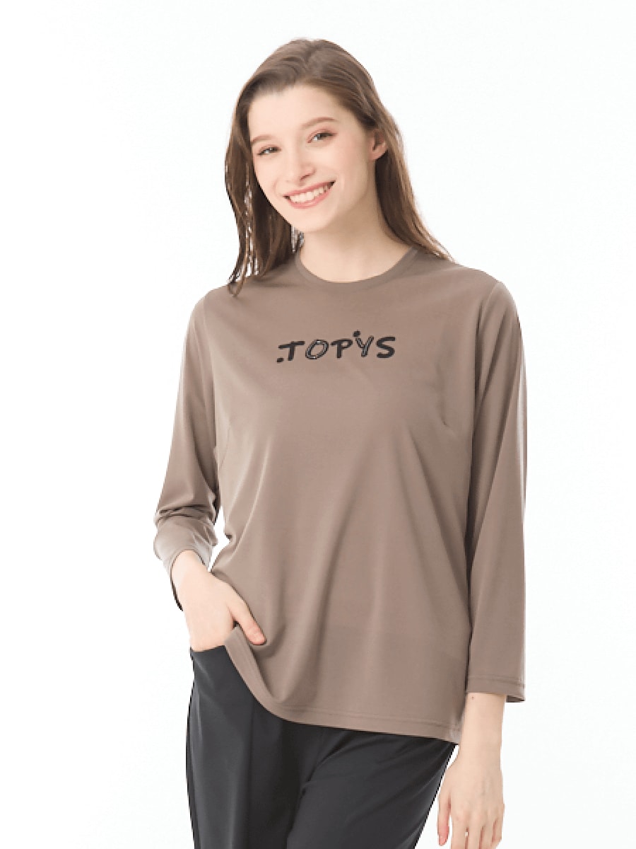 トリアセテート冷感丸首カットソー