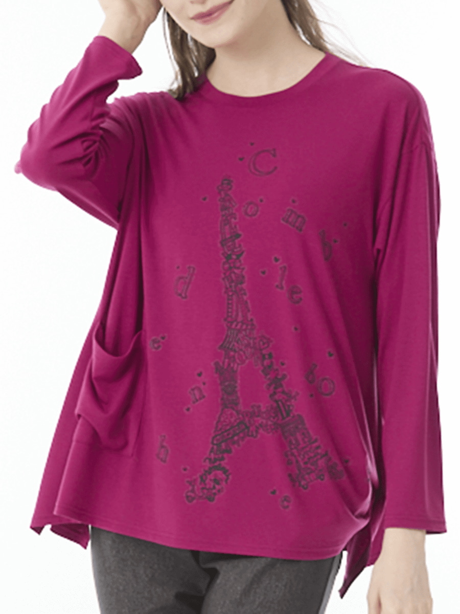 アルガンオイル加工　ポケット付カットソー