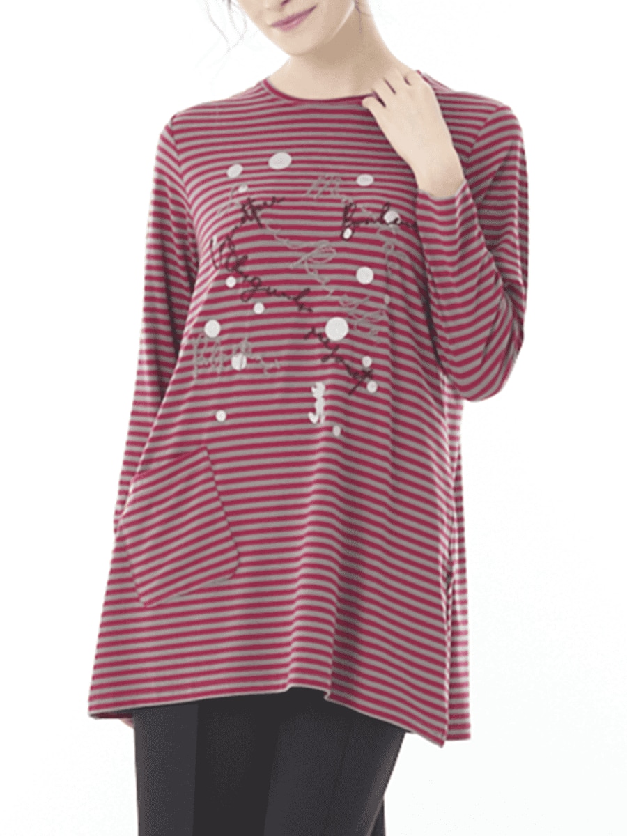 あったか素材　ボーダーチュニック