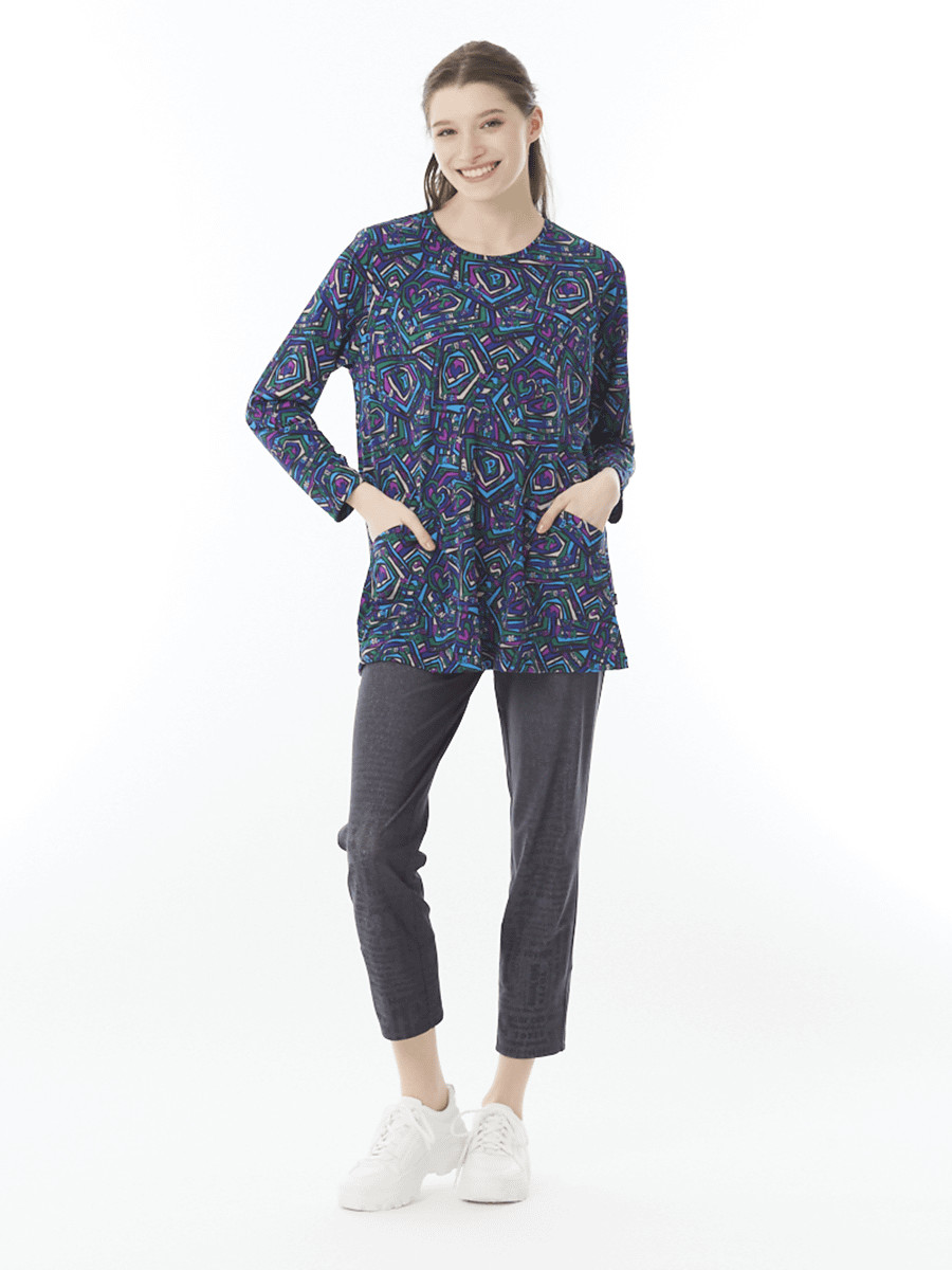 ポケットつき　プリントカットソー