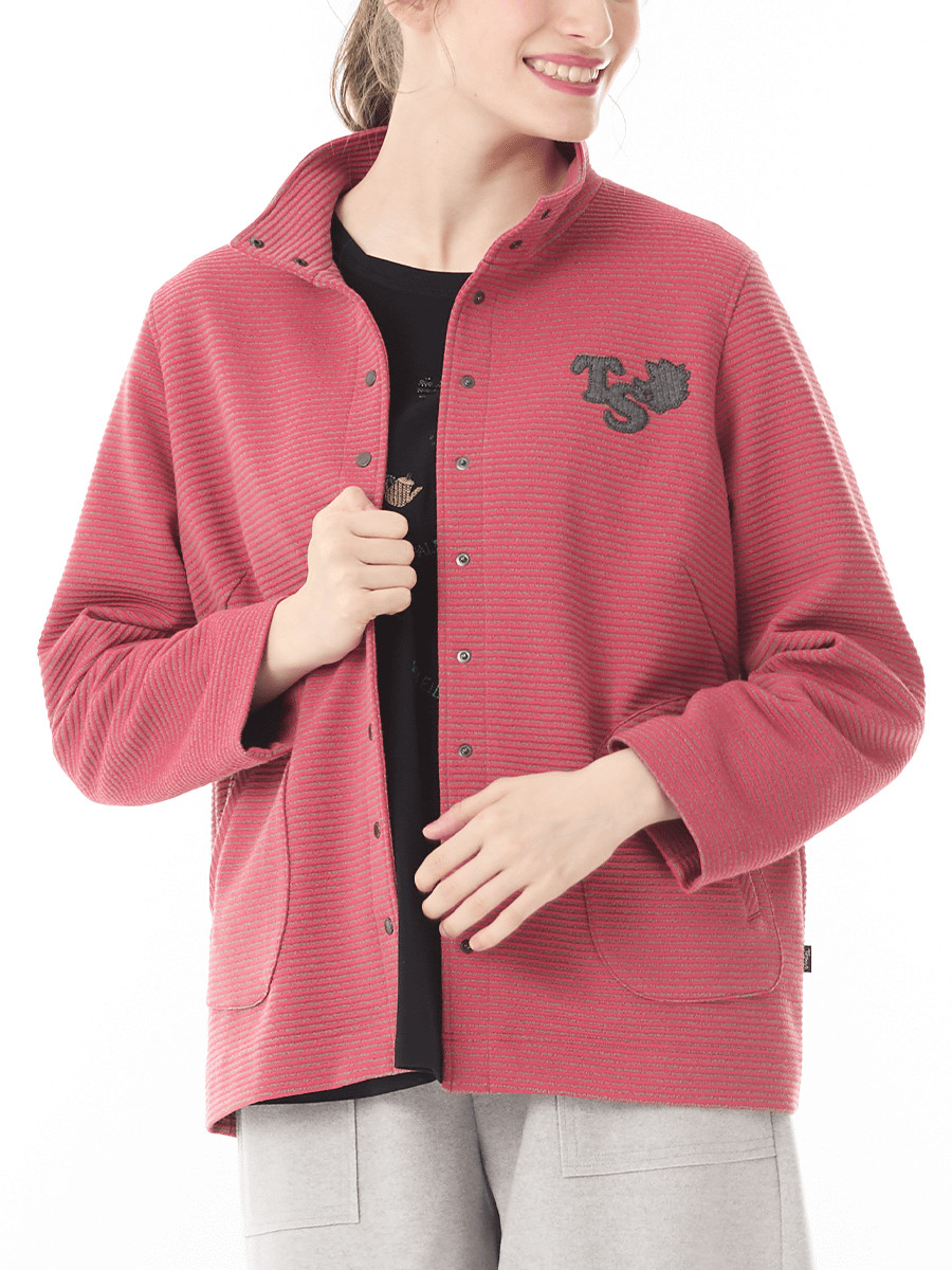 ストレッチ凹凸ボーダージャケット