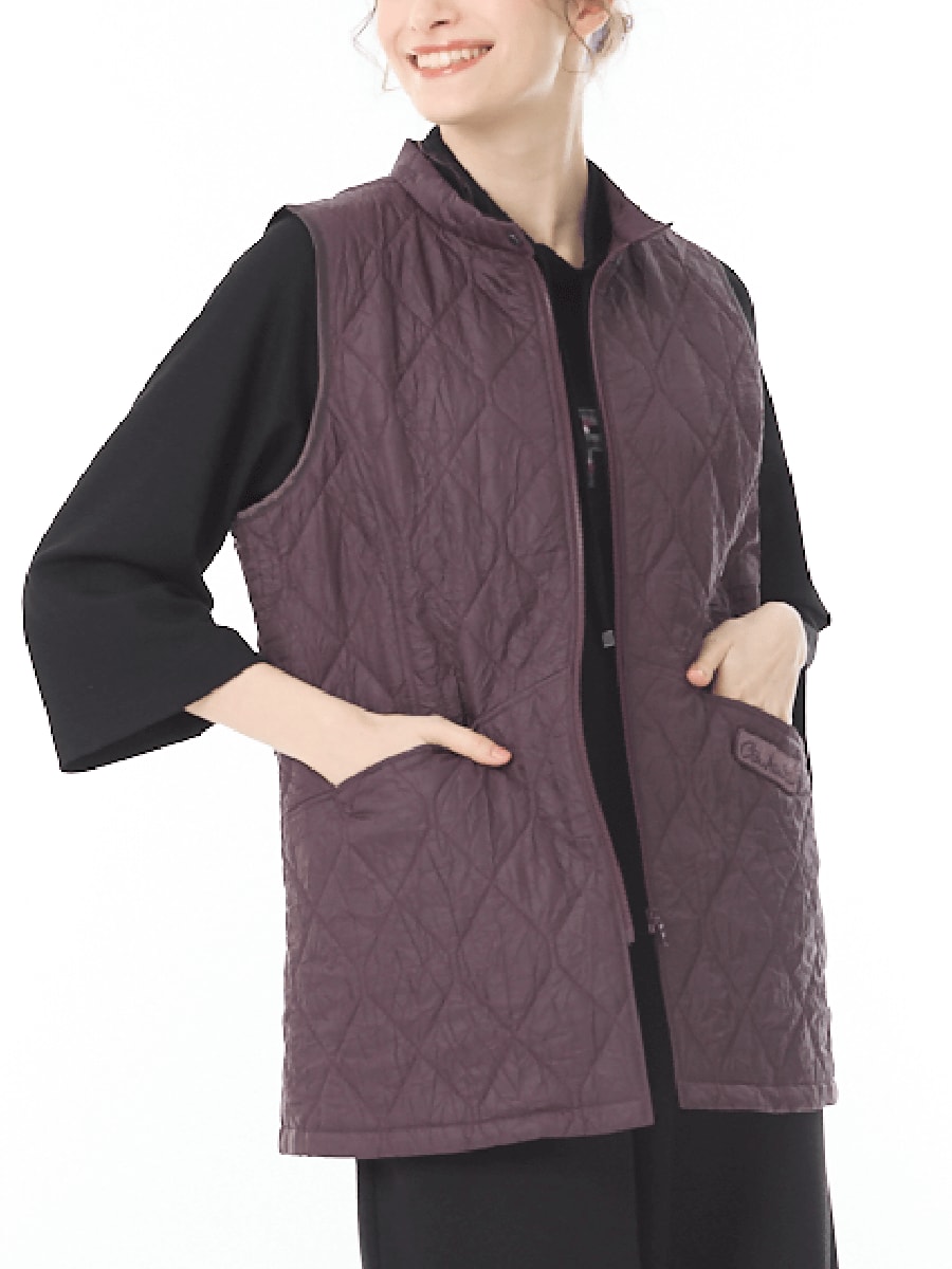 キルト＆シワ加工ベスト