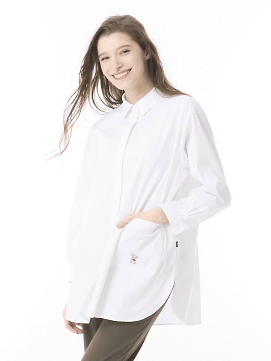 ストレッチブロード　ゆったりブラウス