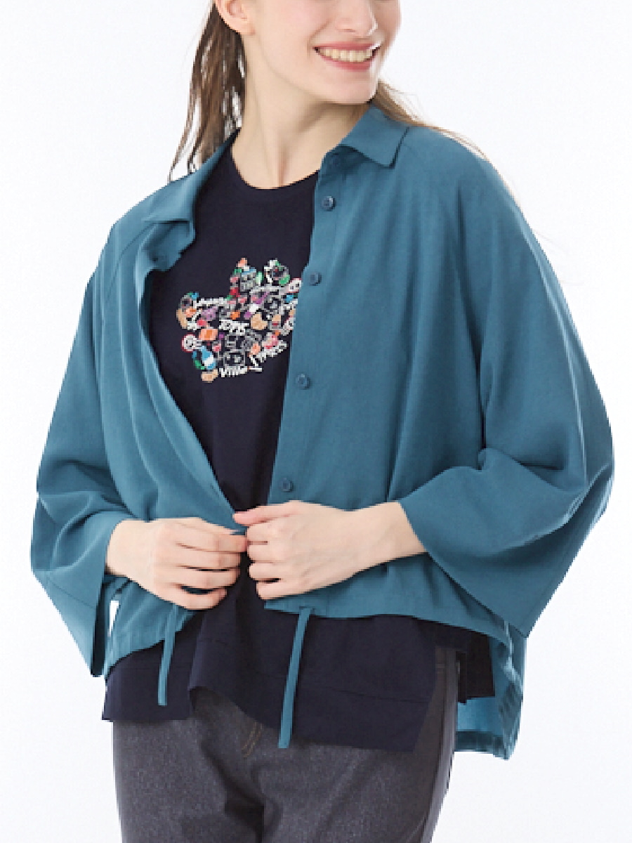 ヴィンテージ風　ストレッチブラウス