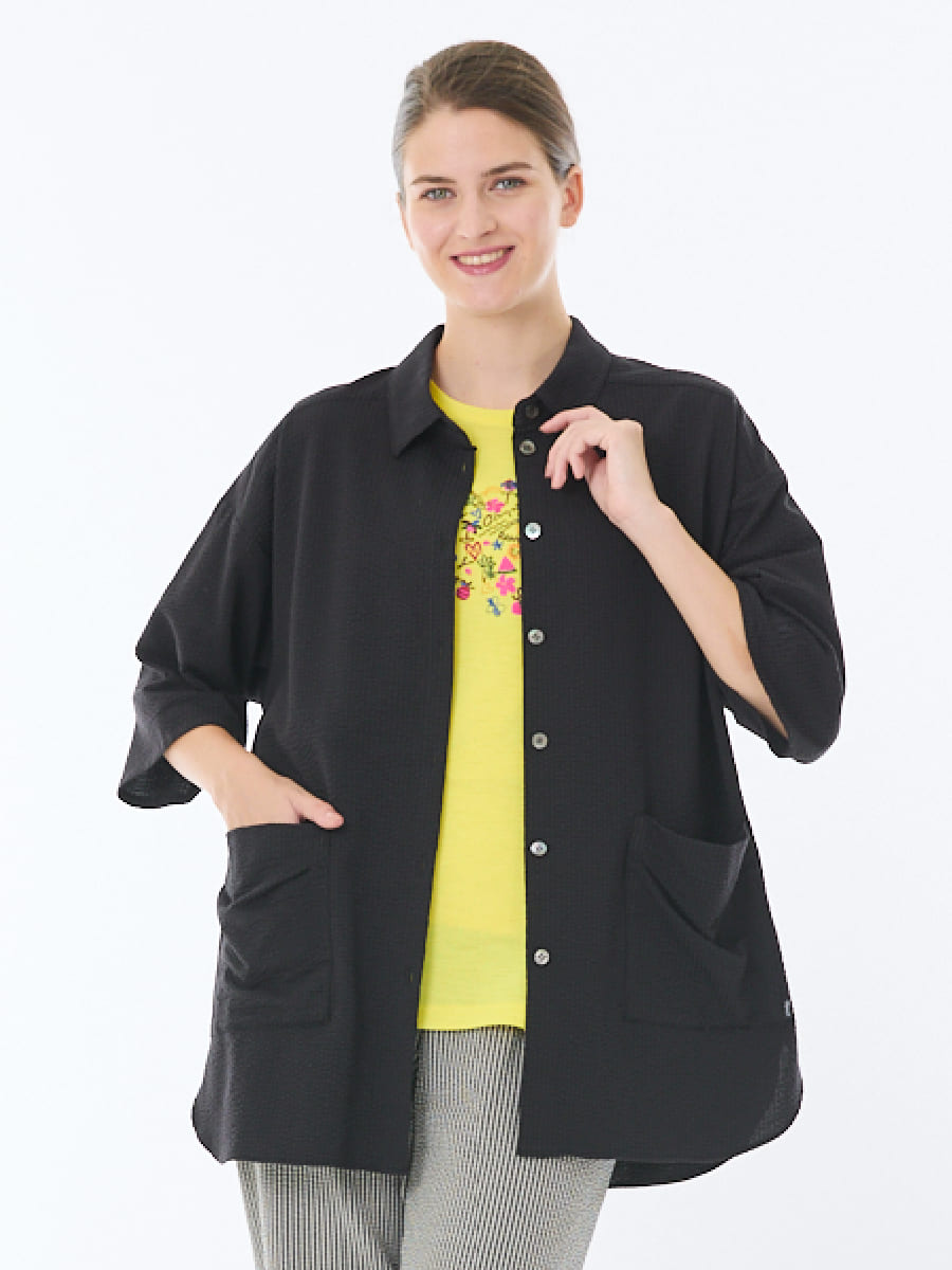 ポコポコストライプ　チュニックカットソー