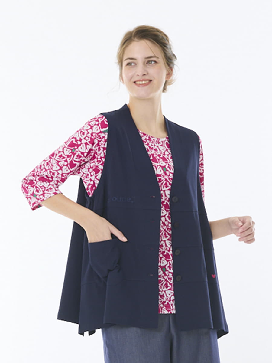 定番さらさらフライス　前開きベスト