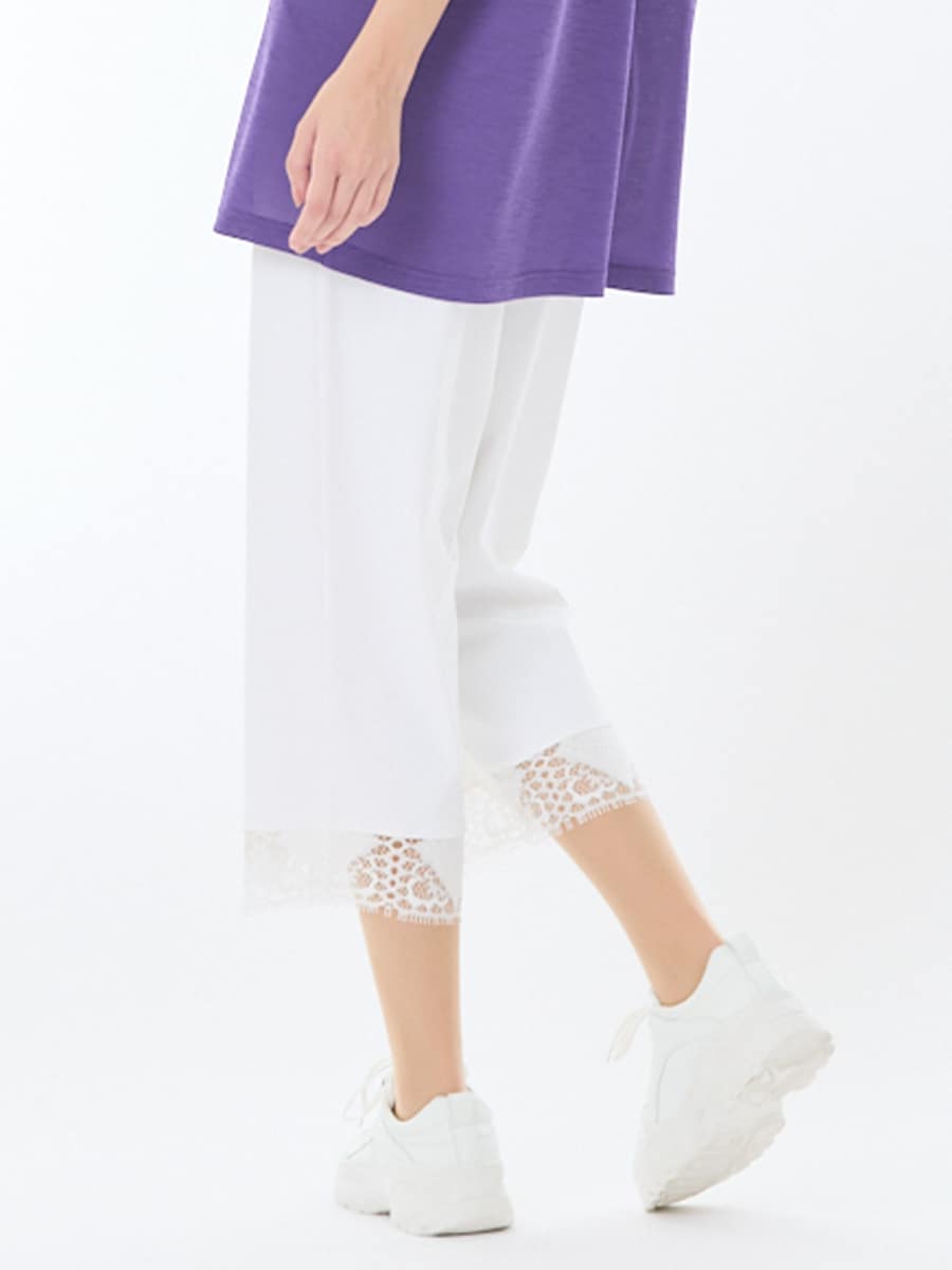 クールストレッチパンツ　裾レース