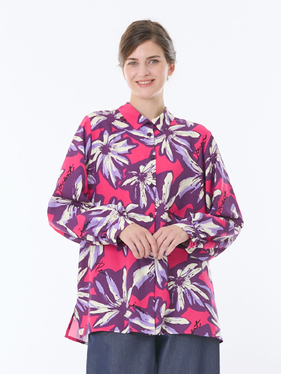 ビッグハイビスカス　ロングブラウス