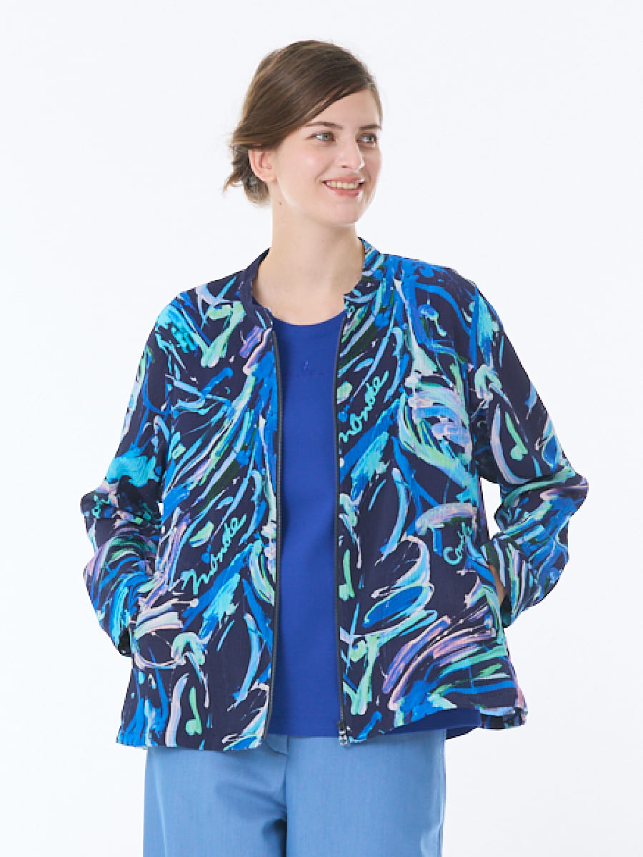 カラフルペイント柄　ブルゾン