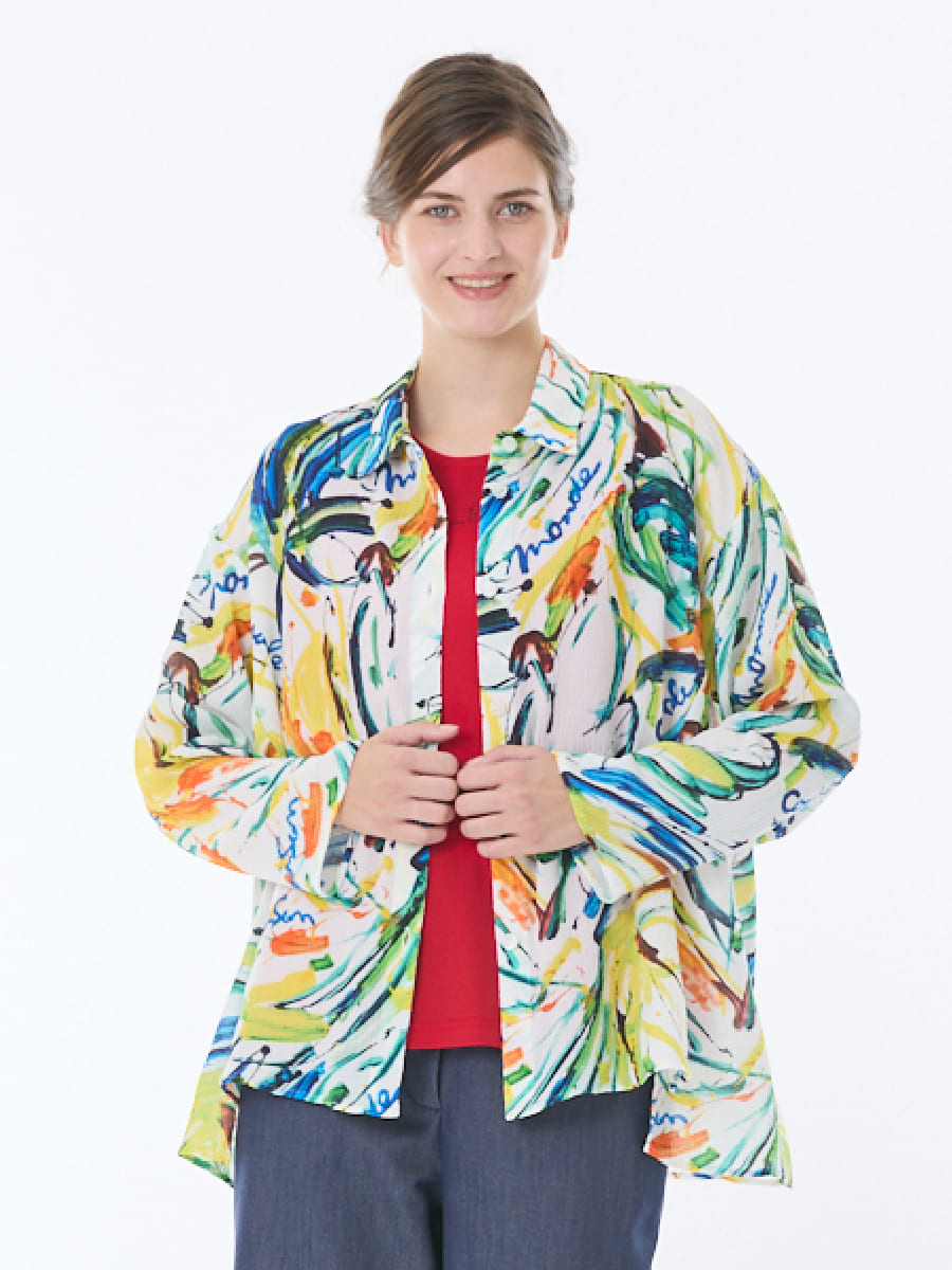 カラフルペイント柄　ブラウス