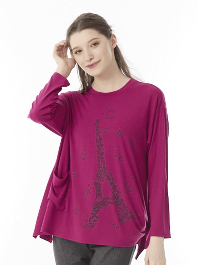 アルガンオイル加工　ポケット付カットソー