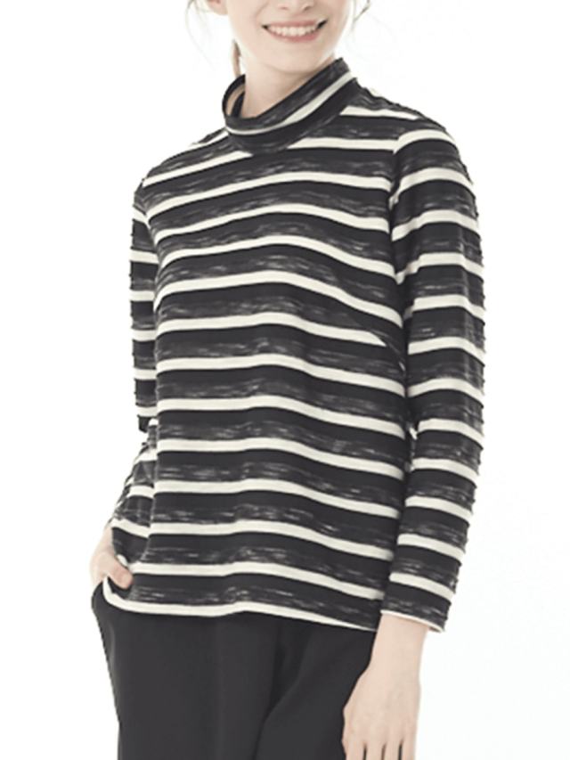 タックストレッチボーダーカットソー