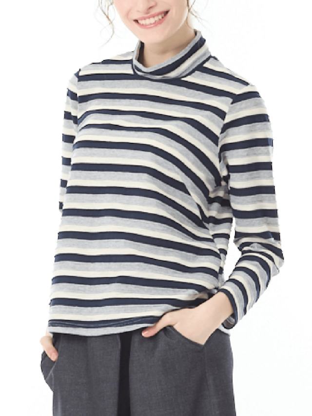 aLORS paris ボーダーカットソー　ネイビー×アイボリー アローパリ Haut marinière 【a】 ネイビー×アイボリー – aLORS online store