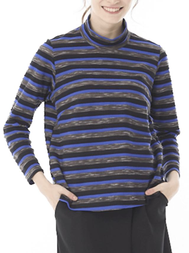 タックストレッチボーダーカットソー