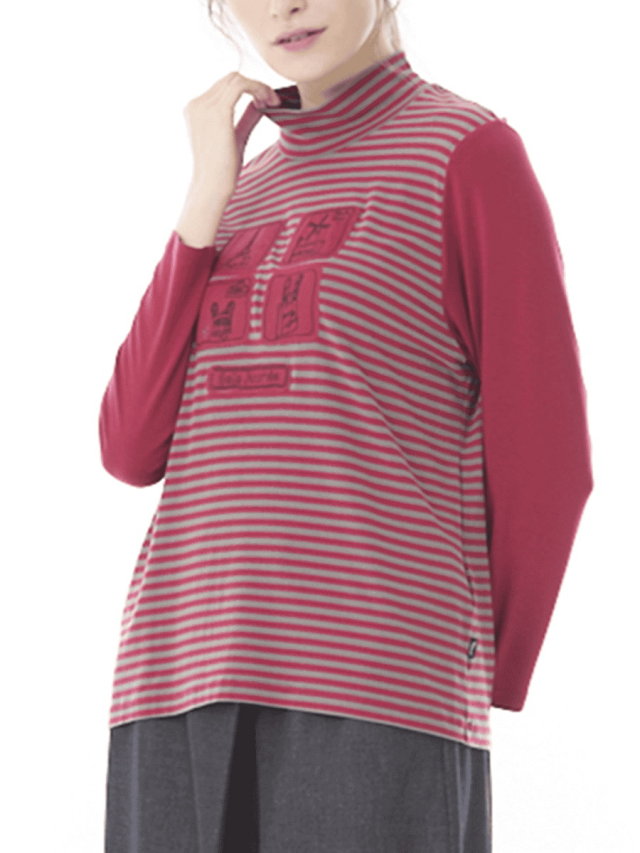 あったか素材 ボーダーハイネックインナー｜アトリエドール公式