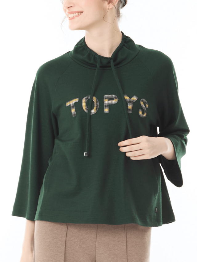 洗えるウール　ひも付きカットソー