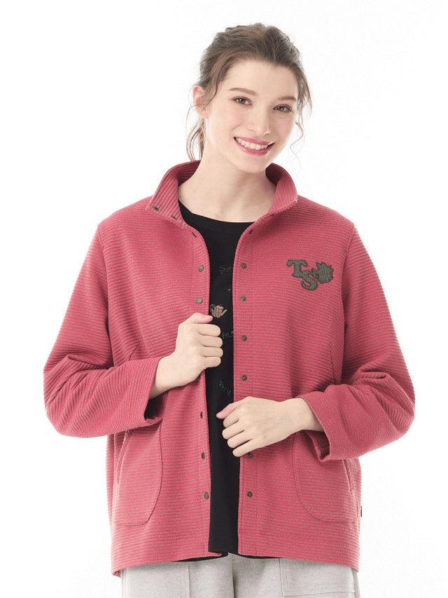 ストレッチ凹凸ボーダージャケット