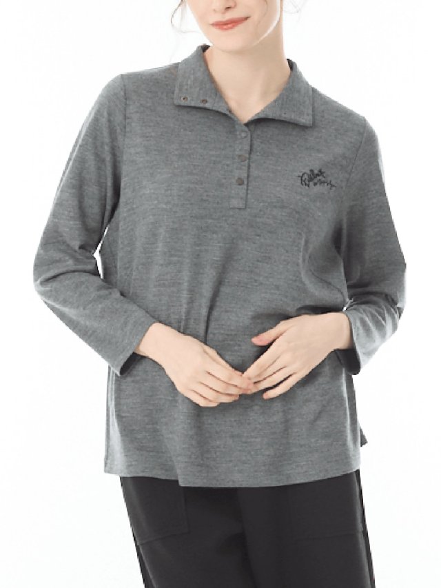 洗えるウール 襟付きカットソー｜アトリエドール公式オンライン