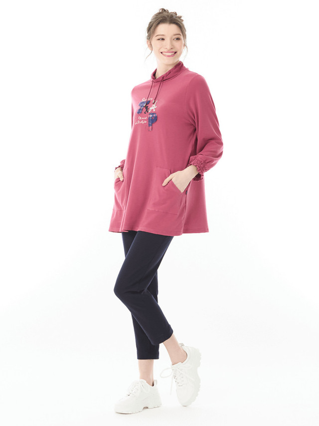 ソフト起毛 あったかチュニックカットソー