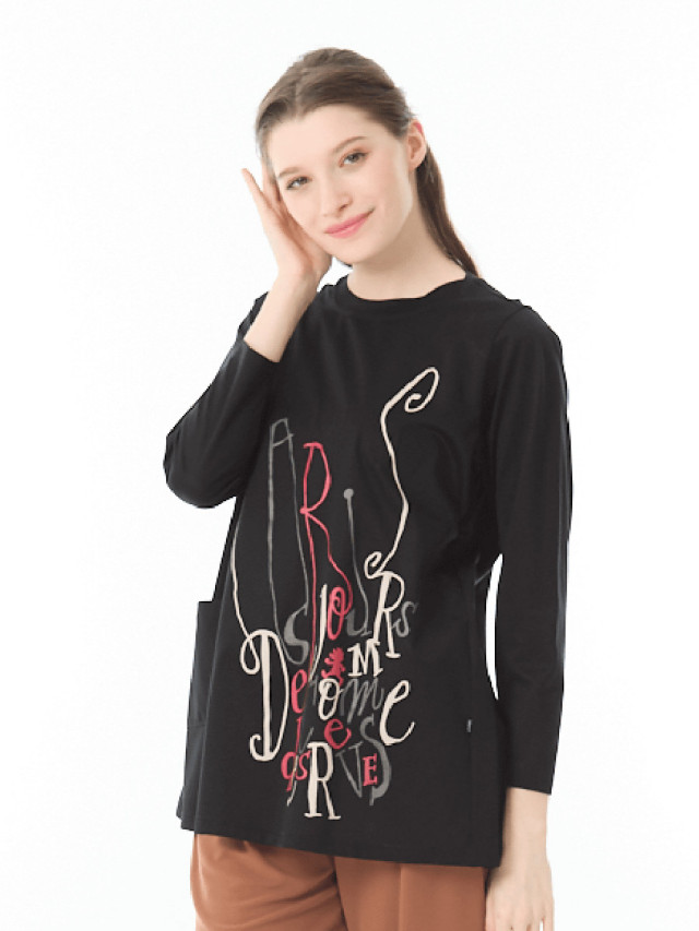 美光沢ポケットつきカットソー