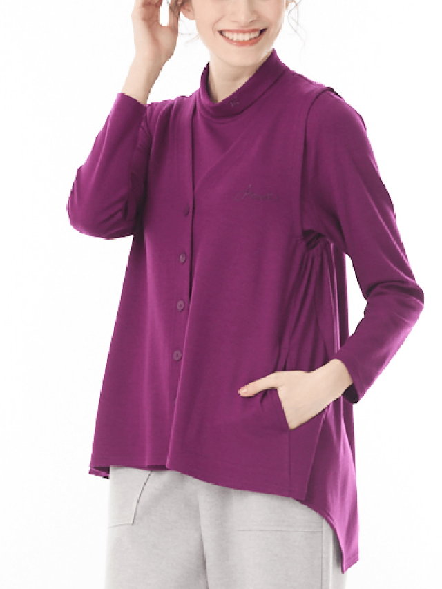 OUR洗えるボタンベスト ラナン RANAN MT洗える！ゴールド調ボタンニットベスト （グレー