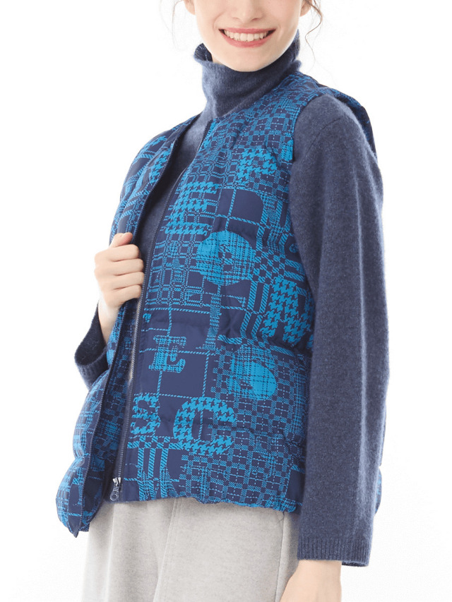 洗える中綿 プリントベスト｜アトリエドール公式オンラインショップ