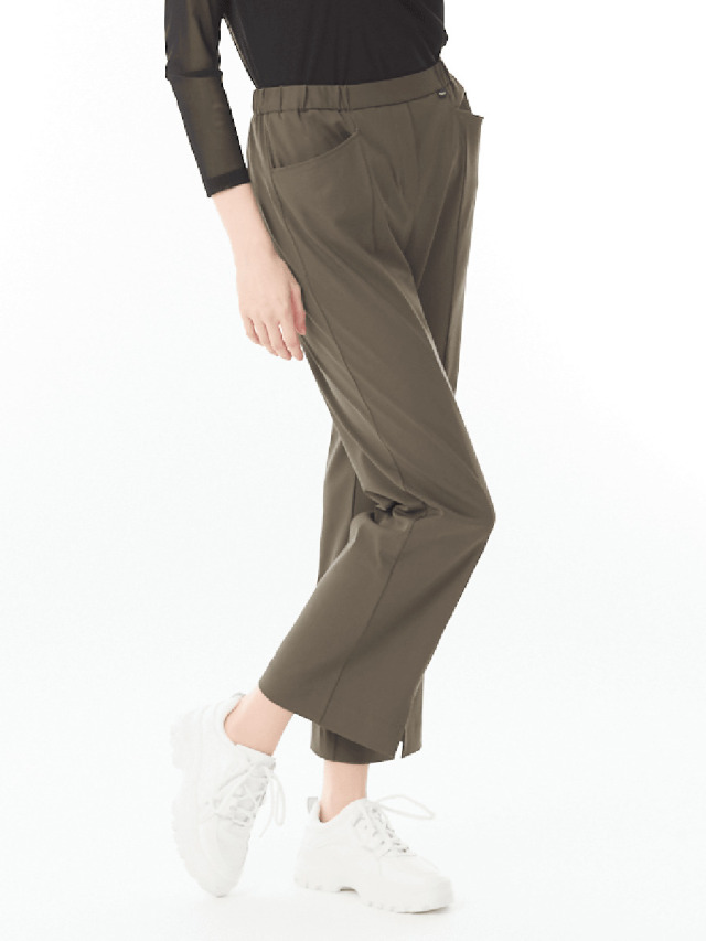 綿混冷感 ストレッチ裾スリットパンツ｜アトリエドール公式オンライン