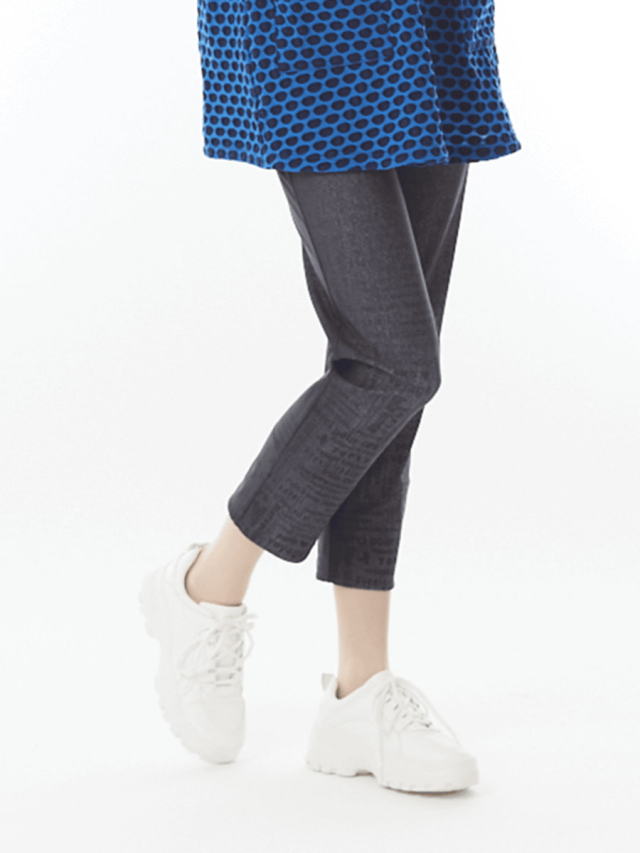 デニムプリント　ストレッチパンツ