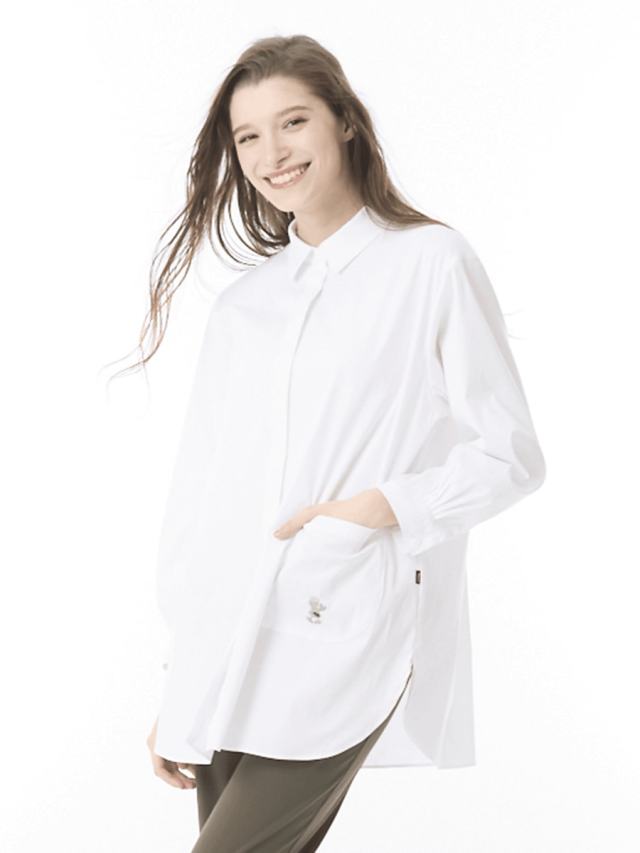 ストレッチブロード　ゆったりブラウス