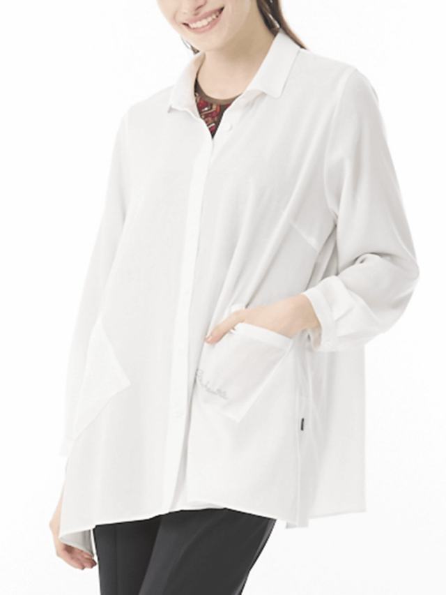 ヴィンテージ風 ストレッチロングブラウス｜アトリエドール公式