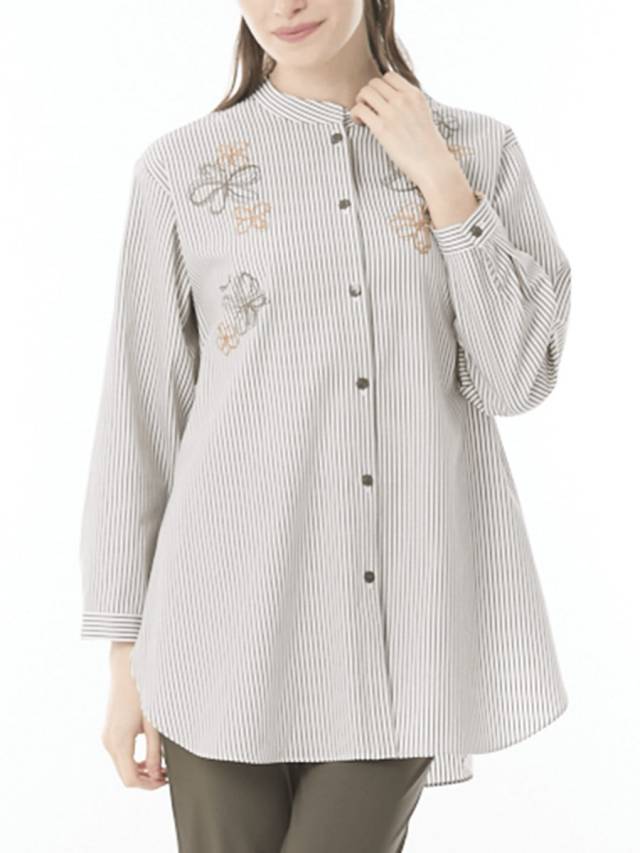 アトリエGG ブラウス URCH RNA ブラウス シャツ B2782 ノーカラーアトリエブラウス