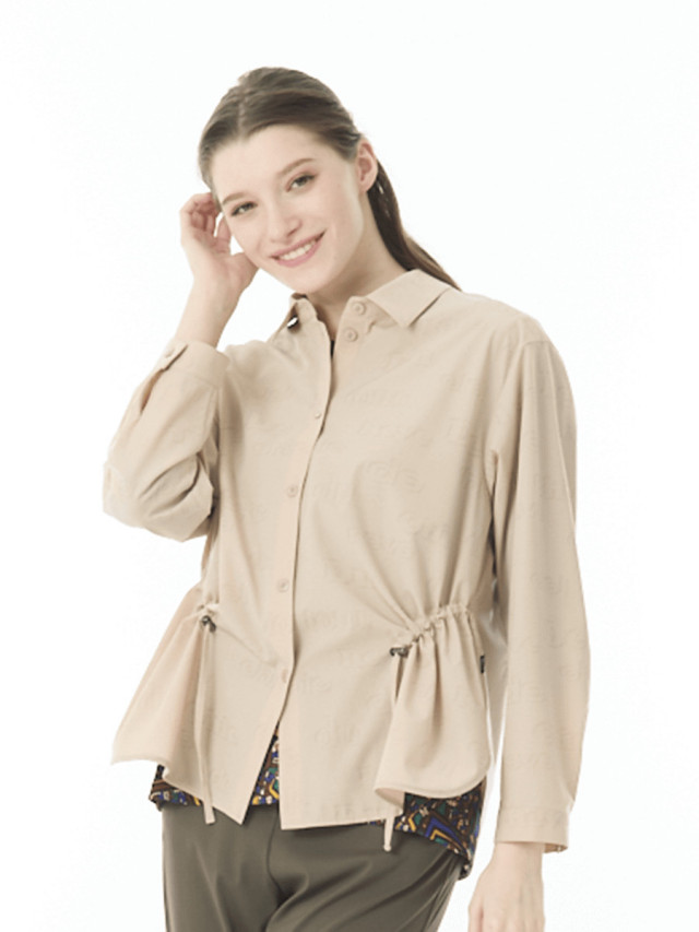 薄っすらプリント　ストレッチブラウス