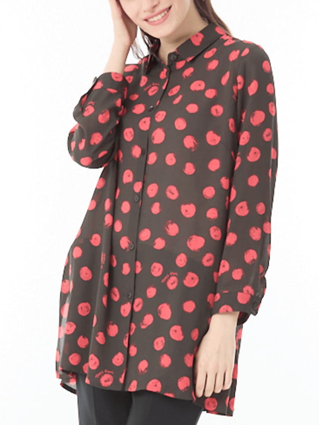 冷感ドットプリントロングブラウス｜アトリエドール公式オンライン