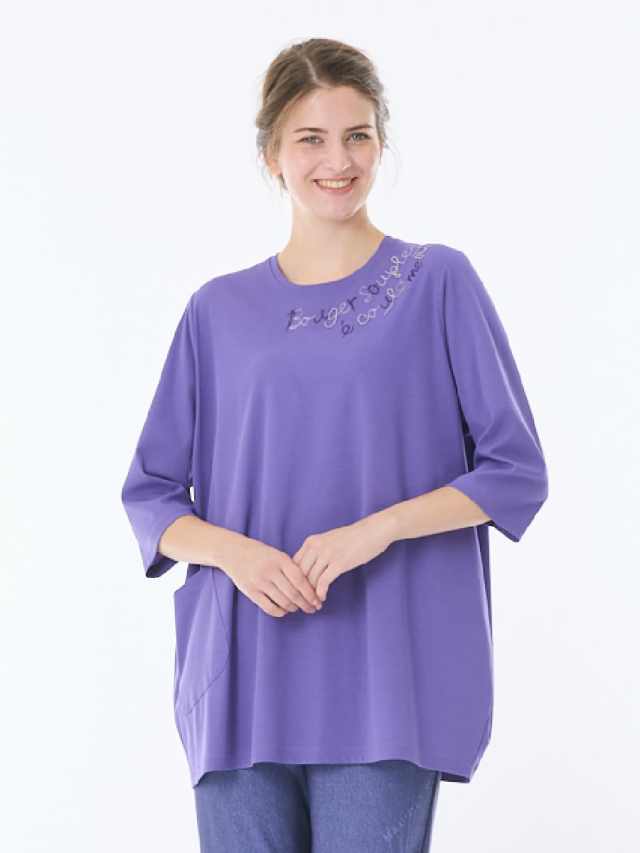 定番さらさらフライス　　キラキラ加工カットソー