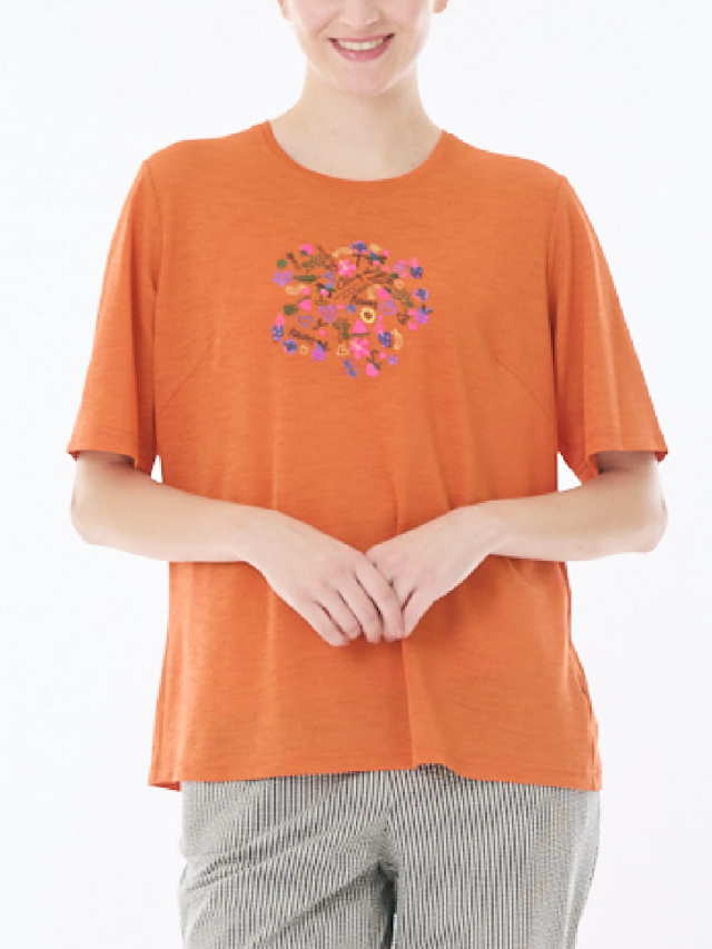 速乾ドライカノコ カラフル刺繍カットソー｜アトリエドール公式