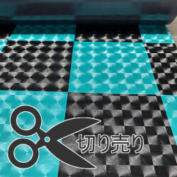 レンズ 市松模様 格子 チェック 緑 黒 ビニールマット