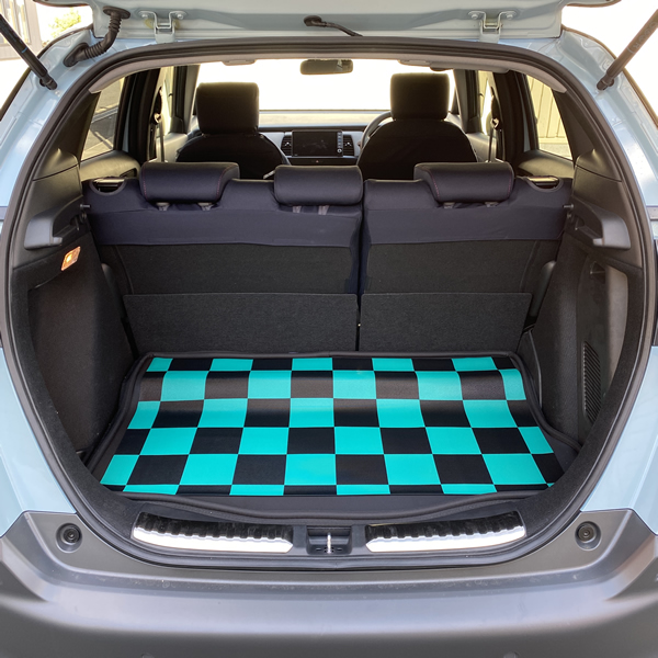 市松模様 格子 チェック 緑 黒 ビニールマット