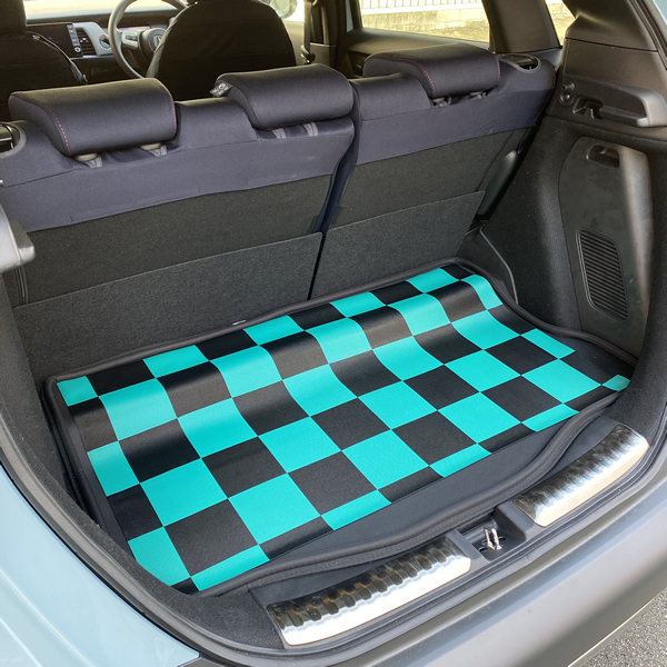 市松模様 格子 チェック 緑 黒 ビニールマット