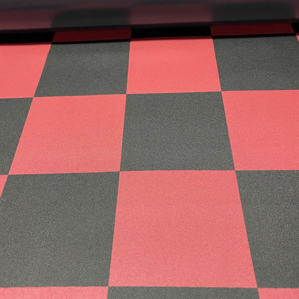 カシミヤ 市松模様 格子 チェック 赤 黒 ビニールマット