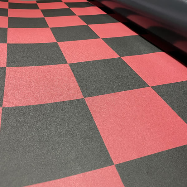 カシミヤ 市松模様 格子 チェック 赤 黒 ビニールマット